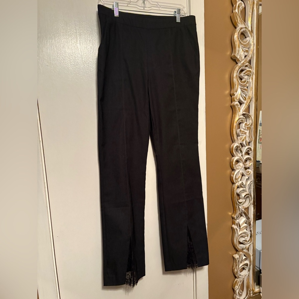 Isaac Mizrahi Elastic Waisted Pants with Lace